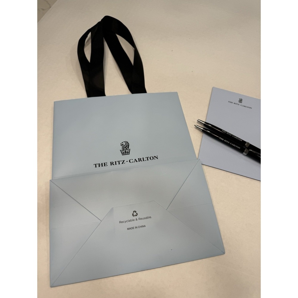 Ritz Carlton Lot Of 4 Items, 2 Pens, 1 Notepad, 1 Bag Collector Must Have